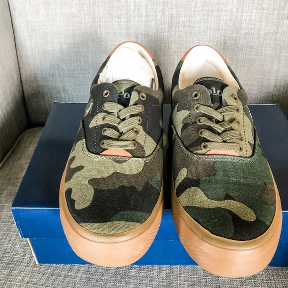 NIB Polo Ralph Lauren Thornton Camo Canvas Sneaker - Picture 7 of 8